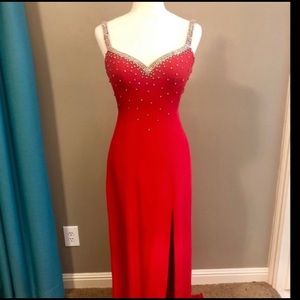 Red rhinestone dress